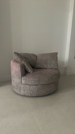 Round Swivel Accent Chair with Cushions