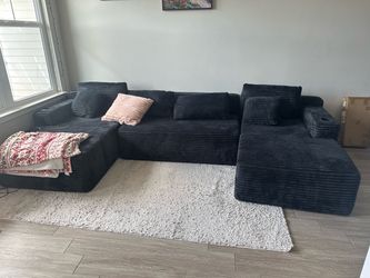 134 Inch Cloud Sectional Couch with L-Shape Chaise,