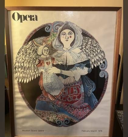 VINTAGE Houston Grand Opera Poster 1976