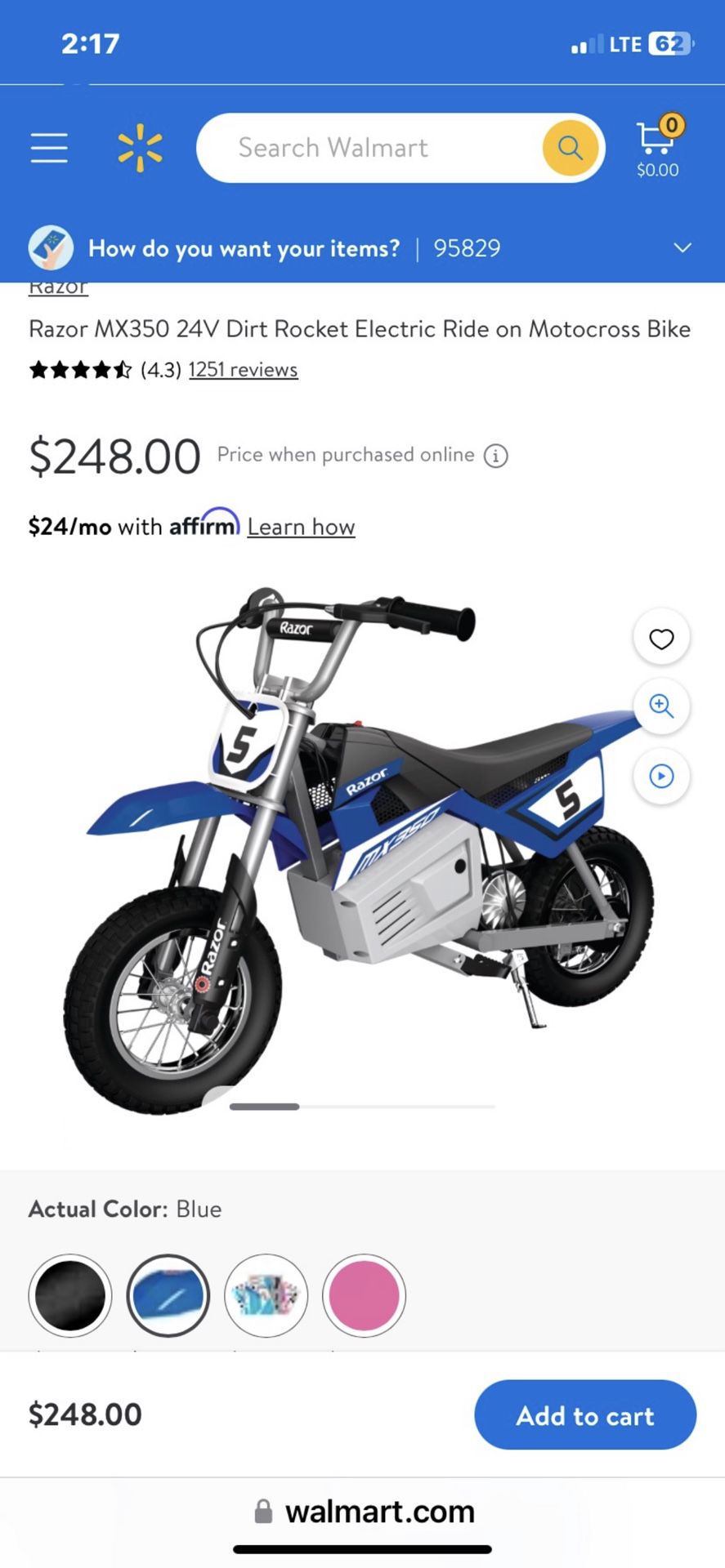 Blue Razor Dirtbike