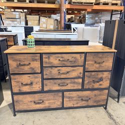 45” Long Dresser for Bedroom, TV Stand with Storage, 9 Drawer Fabric Dresser for Organization, Entertainment Center &Chest of Drawers for Bedroom, Liv