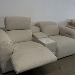 SMART MOTION Reclining Loveseat— Storage+ Charging —BRAND NEW
