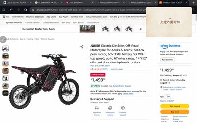 Joker Electric Dirt Bike, Off-Road Motorcycle for Adults & Teens | 5000w peak motor, 60V 33Ah battery, 53MPH top speed, up to 67 miles range, 14"/12" 