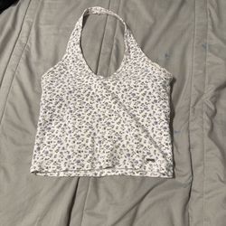Floral Halter Neck Crop Top