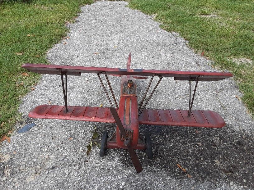 Vintage Red Barron Toy Airplane. 