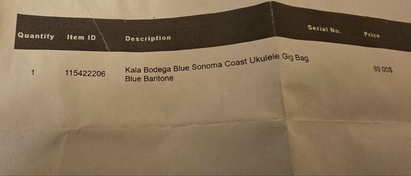 Kala Bodega Blue Sonoma Coast Ukulele Gig Bag Blue Baritone
