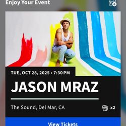 2 Tix Jason Mraz Concert @ The Sound ($45 For Both)