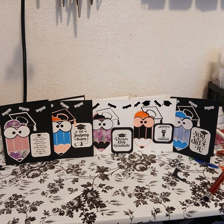 Set Of Five Graduation Greeting Cards A2 Size