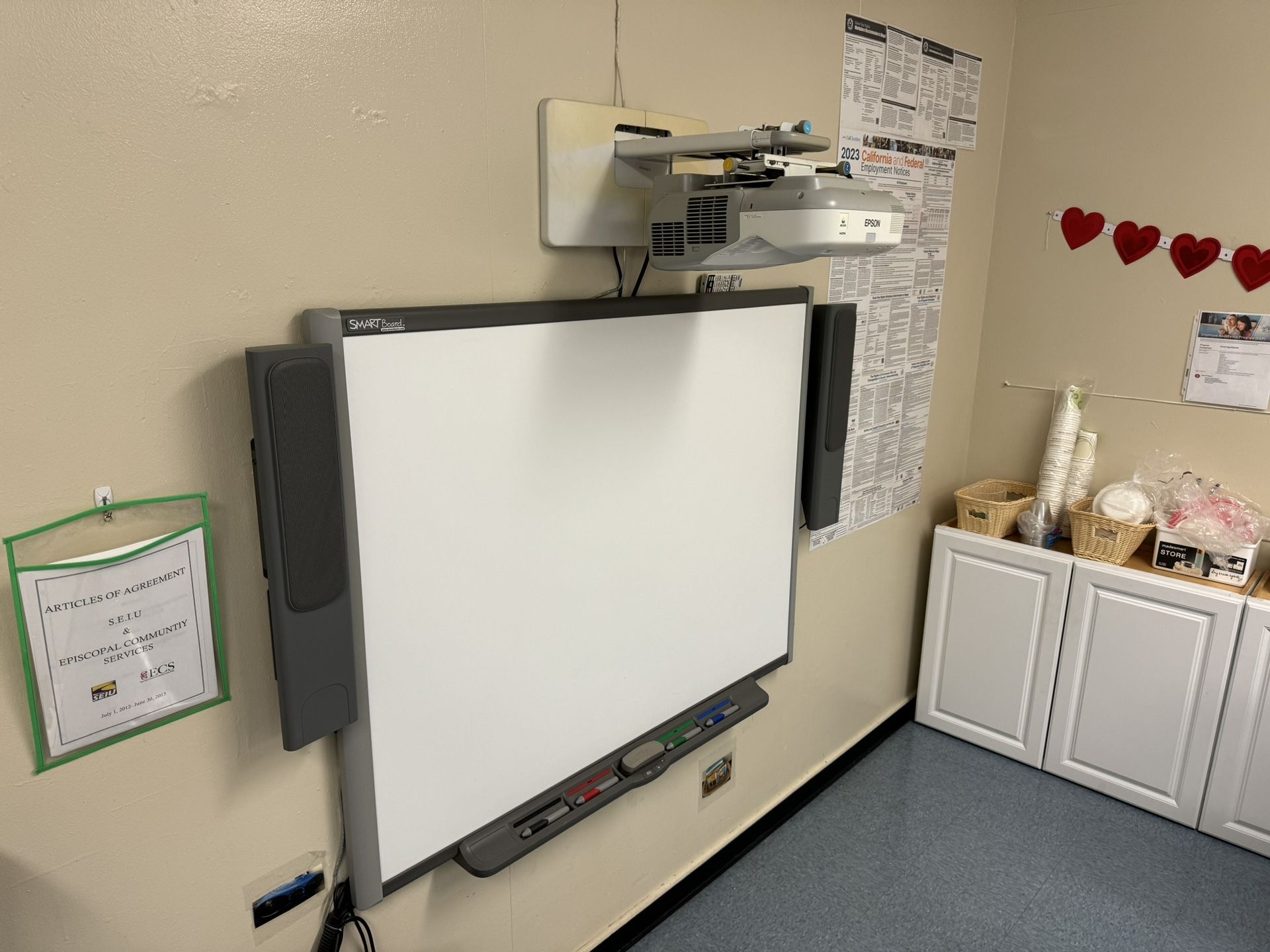 Interactive Smart Board SB660 and Epson Short throw projector