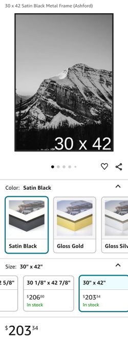 *Brand New* 32 1/2 x 40 Satin Black Metal Frame (Ashford