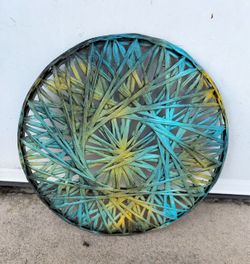 Colorful wicker wall decor