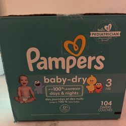 Pampers Size 3 Diapers 104 Count
