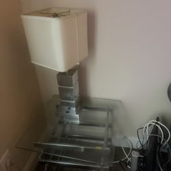 Glass Table and Lamps