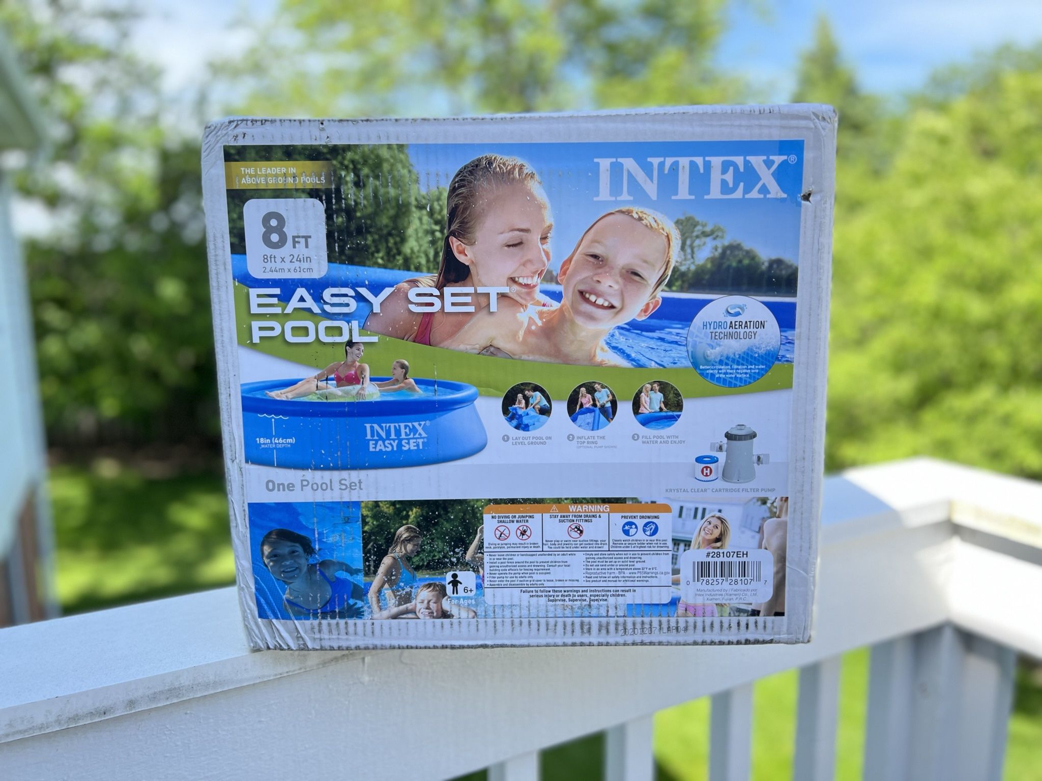NEW Intex 8ft x 24in Easy Set Inflatable Above Ground Swimming Pool With Filter Pump