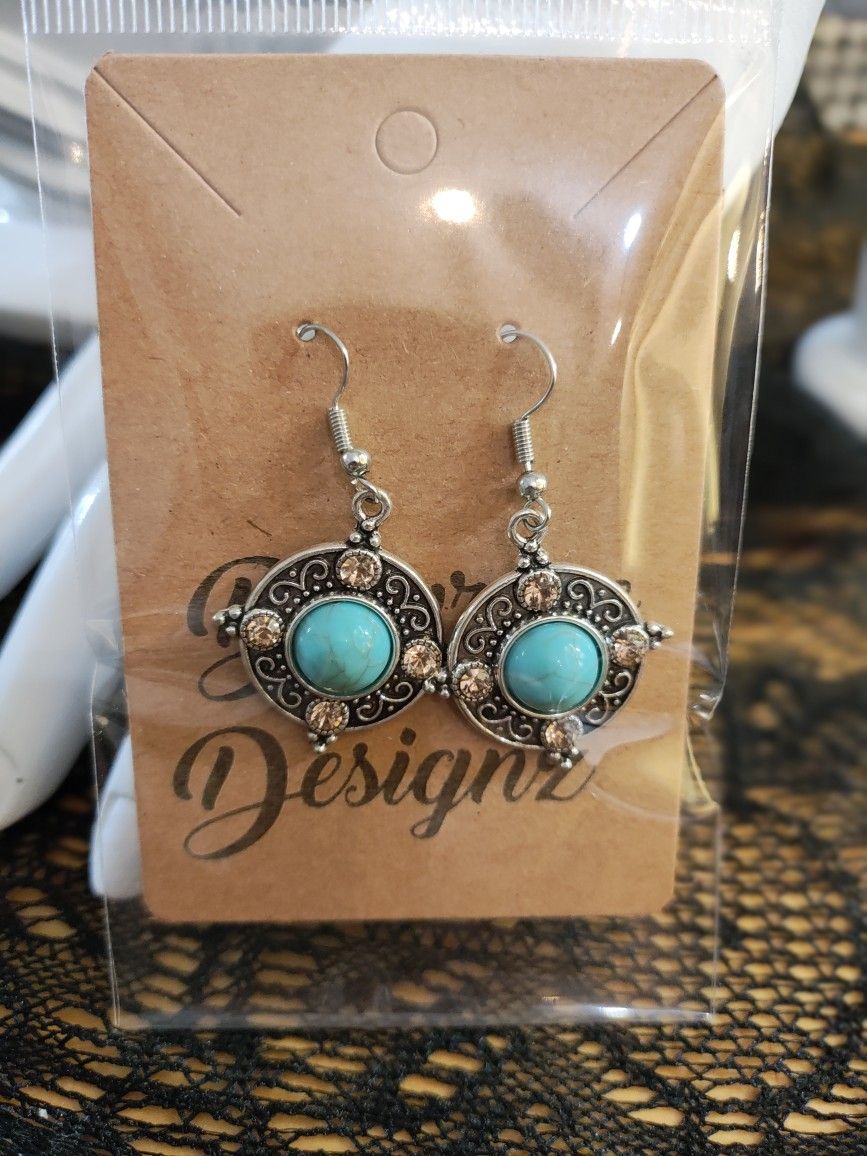 Silver/Turquoise Dangle Earrings