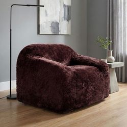 Brand new red plush accent chair
