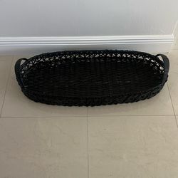 Weave  Large Black Basket  /Tray