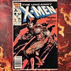 1986 X-Men #212 (🔑 1st Wolverine and Sabretooth Battle, Newsstand)
