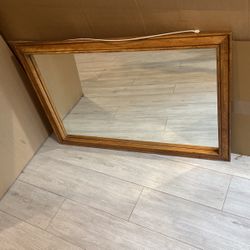 Handsome Wooden Mirror Ready To Hang