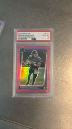 Trevor Lawrence optic pink rookie card