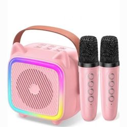 SXH Mini Karaoke Machine for Kids, Portable Bluetooth Speaker with Wireless Microphone, Toys Gifts for Girls Ages 4, 5, 6, 7, 8, 9, 10, 11, 12+ Year O
