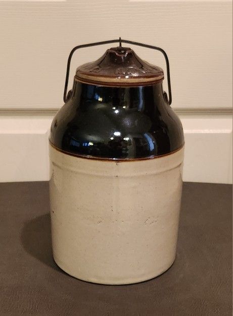 Old Vintage Antique Farmhouse Decor Stoneware Weir Canning Crock Jar