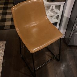 Counter Height Faux Leather Stool 