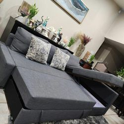 Sleeper Sofa Sectional Couch With Storage LIKE NEW In Perfect Condition 🚛🥳🥳FREE DELIVERY 🚚
