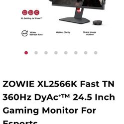 360 Hz Benq Zowie Monitor 24.5 tn panel 