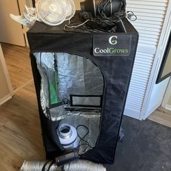 Growing Equipment. Grow Tent With Grow Light. Grow Tent Kit