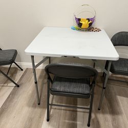 Foldable White Table $20 Chairs $15 each