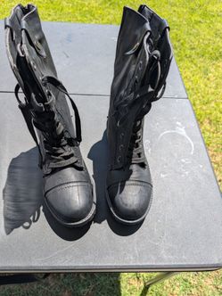 Black lace up/zip boots