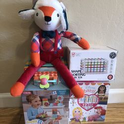 Little Tikes Building Blocks Disney Board Books Sorting Baby Toddler Toy Bundle 