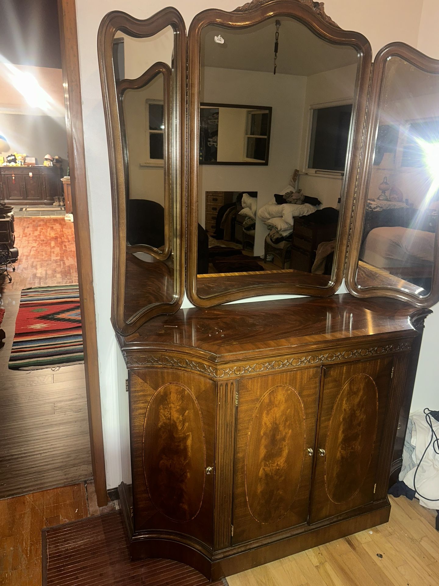 USA Made Henkel Harris Vintage Sideboard End Table Desk