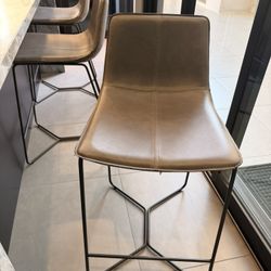 West Elm Leather Bar Stools - Counter Height! 