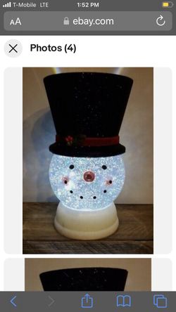 Water Globe Snowman Pedestal Bath And body Works 3 Wick Holder