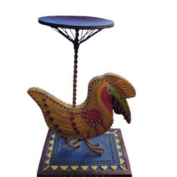 Wooden Carved Bird Candle Holder "Amazonia" by Marsha McCarthy 8.25" colorful
