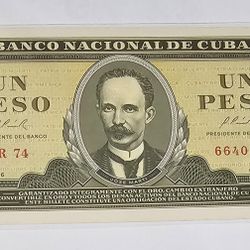 1 Peso 1966 Cuba Jose Marti unc