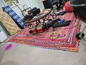 Braided rainbow rug 8×8