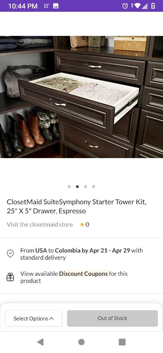 25x5 Drawer *Closet Organizer*