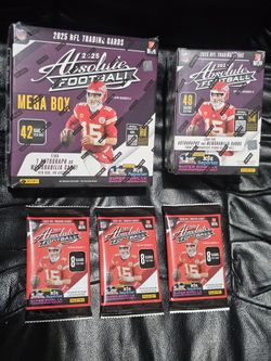 2025 Absolute Football Cards! 1 Mega Box! 1 Blaster Box & 3 Retail Packs! New Sealed! Find KABOOM!?