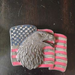 American Flag With Eagle Belt Buckle