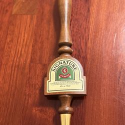 Vintage Stroh Signature Beer Tap Handle  - 13"   Wood/Brass Detroit MI Bar Decor