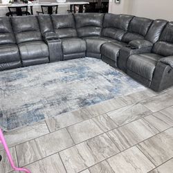 Extra Long , Real Leather Sectional 