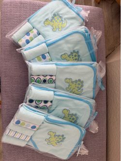 Brand New baby receiving blanket & 5 washcloth set