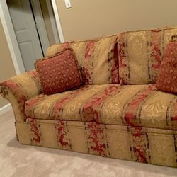 Red And gold Sofa Set