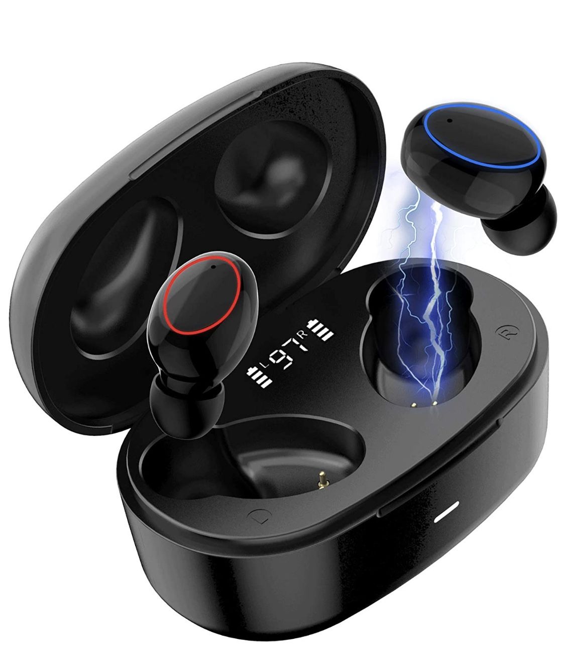 EAR True Wireless Earbuds Bluetooth 5.1 Headphones Touch Control with Charging Case in Ear Headsets IPX7 Waterproof TWS Stereo Earphones Premium Deep