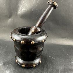 Wood & Brass Tacks Mortar & Pestle 
