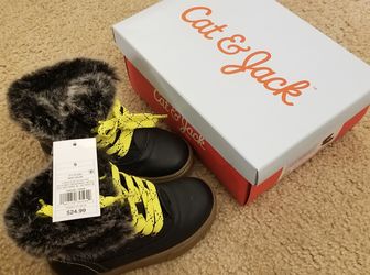 Toddler Boys' Kelvin Casual Faux Fur Collar Sneakers - Cat & Jack Navy * NEW *