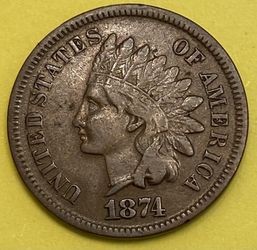 1874 INDIAN HEAD ONE CENT